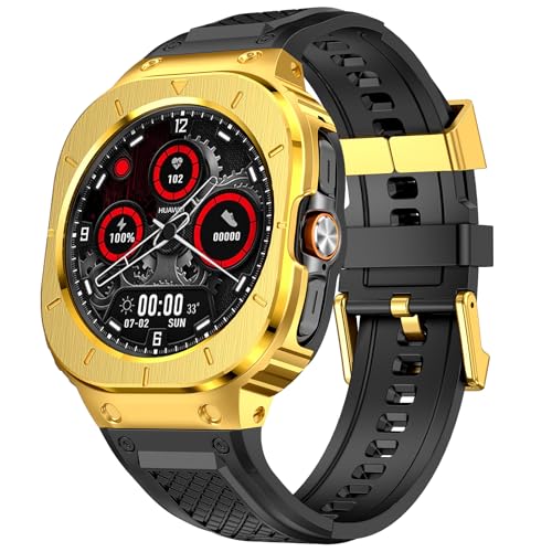 Galaxy Watch 7 Ultra 47粍 ダンス楽隊 保護すること容れもの ステンレス鋼 容れもの 取りまかなう付き添い人 ケイ素樹脂 同盟罷工一回り 取り替えっこ 成人男性用 (ゴールデン)