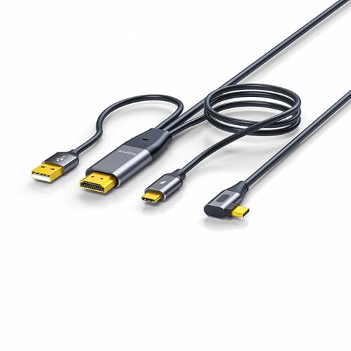 HDMI to Type-C 取り替えっこ有線テレビ 4K＠60サイクル 2M L字 USB-C給電 Hdmi to USB Type C AR 水のみ HDM I 取り替えっこアダプタ Xrea-l Nrea-l Air 移動性管する XREA-L Beam US B-A 手当たり役立つこと受け支える Thunderbolt 3AR 眼鏡 Switch Steam deck hdm i 取り替えっこアダプタ  ...