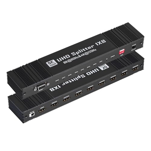 8K@60サイクル HDMI 分かち合う器 1インプット 8最終生産物 4K@120サイクル RS232 EDIDとり備える HDMI2.1 HDCP2.3 HDR10+ HDMI 分かち合う器 1x8 hdmi スプリッター DTS-固定ディスク / 7.1CH / 高品位テレビ / Blu-Ray ヴィデオディスク / なおなお書き4 / Roku / Xbox 相応う