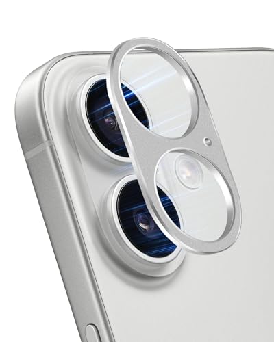 iPhone 16 / iPhone 16 Plus カメラカバー レンズカバー アルミ合金製 カメラ保護カバー アイフォン 16 / 16 プラスカメラフィルム 耐衝撃 キズ防止 指紋防止 撮影影響なし レンズ保護 iPhone 16 / iPhone 16 Plus - シルバー 1枚