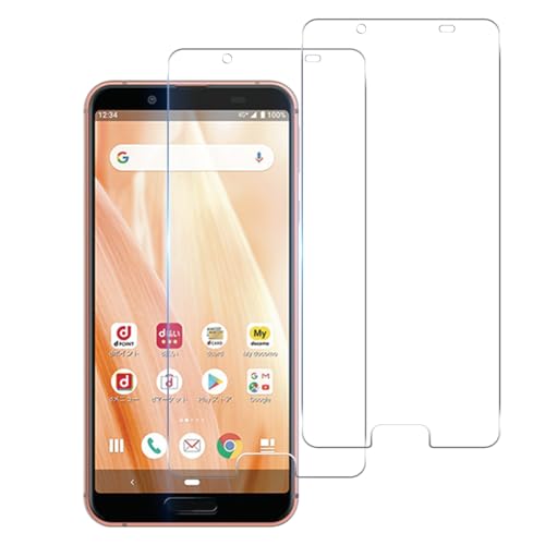 AQUOS sense3 / sense 3 lite SH-02M ガラスフィルム sense3lite 強化ガラス 保護フィルム [指紋防止 2枚セット] ガイド枠付き 強化ガラス カメラフィルム 自動吸着 貼りやすい 飛散防止