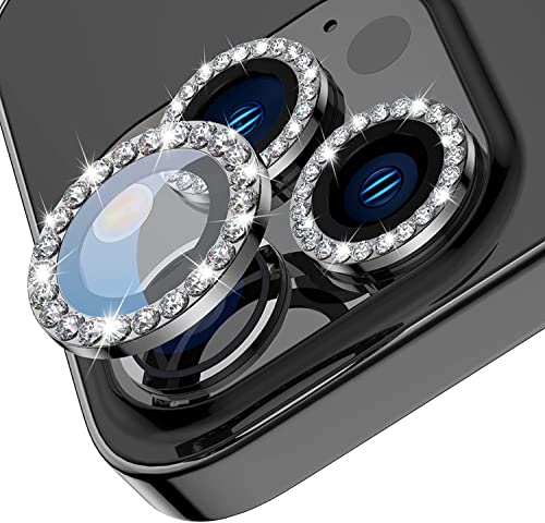 iPhone13 / iPhone13 mini / iPhone13 カメラフィルム レンズ保護カバー 薄型 強化ガラス 耐衝撃 独立型 黒縁取り 露出オーバー防止 アルミ合金 アイフォン 13 マックス用 カメラカバー ライト ダイヤモンド [6枚セット]