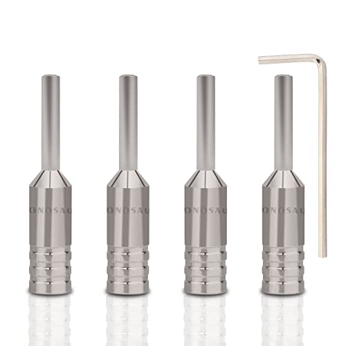 4個 スピーカーバナナプラグ 純銅 オーディオ ダブルスクリュー高速ロック用 ハイエンドグレード 10AWGから17AWGまでスピーカーワイヤーバナナ プラグ 端子 L型六角レンチ付き スピーカーワイヤー ホームシアター AVレシーバー アンプ サウンドシステム用 (ロ...