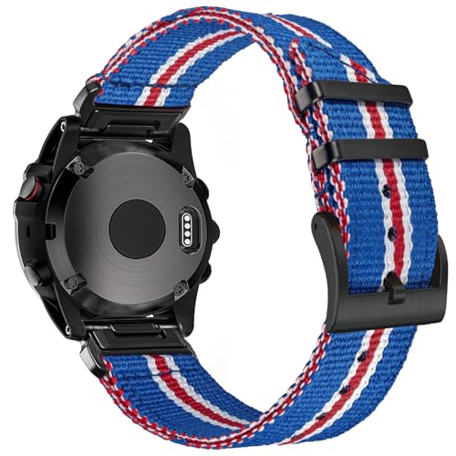 ガーミン ベルト 22mm ナイロン ガーミンバンド Fenix / Instinct / Approach / MARQ / Quatix / D2 / Forerunner / Enduro シリーズ バンド ベルト 交換ベルト アップグレードされたコネクタ ガーミン クイックフィット