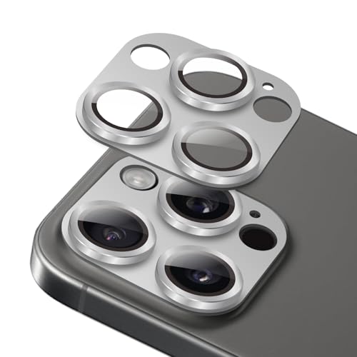 iPhone 16 Pro / 16 Pro Max カメラ保護 ガラスフィルム 硬度9H 強化ガラス アイフォン16 プロ / 16 プロMax カメラレンズプロテクター 衝撃吸収 飛散防止 全面保護 黒縁取り 露出オーバー防止 アルミ合金 カメラカバー 高透過率 自動吸着 気泡ゼロ 汚れ防止 ...