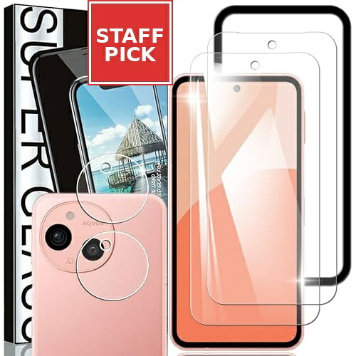 AQUOS sense9 ガラスフィルム 2枚 + AQUOS sense9 カメラフィルム 2枚 SH-53E SHG14 SH-M29 フィルム アクオスセンス9 保護フィルム 強化ガラス 衝撃吸収 指紋防止 硬度9H 飛散防止 撥水撥油 干渉しない 貼り付け簡単