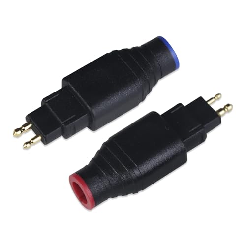 HD650 HD800 変換 変換コネクタ イヤホンジャック 変換 HD650用 (オス) - HD800 (メス) SENNHEISER用 HD600 HD580 HD535 HD545 HD565 HD265に適合など適合 音質劣化なし簡潔 精緻 線材テスト作業用 ミニタイプ 2個セット ブラック