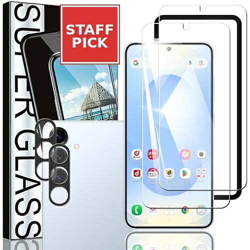 Galaxy S25 ガラスフィルム 2枚 + Galaxy S25 カメラフィルム 2枚 galaxy s25 フィルム ギャラクシー S25 保護フィルム 強化ガラス 衝撃吸収 指紋防止 硬度9H 飛散防止 撥水撥油 干渉しない 貼り付け簡単