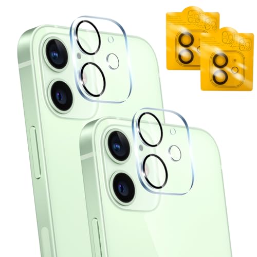 iPhone 12 カメラフィルム 表面硬度9H iphone 12 レンズフィルム カメラ保護フィルム レンズ保護ガラスフィルム 高透過率 飛散防止 3D 高感度タッチ 気泡防止 耐指紋 撥油性 ラウンドエッジ加工 簡単貼り付け [2枚セット]