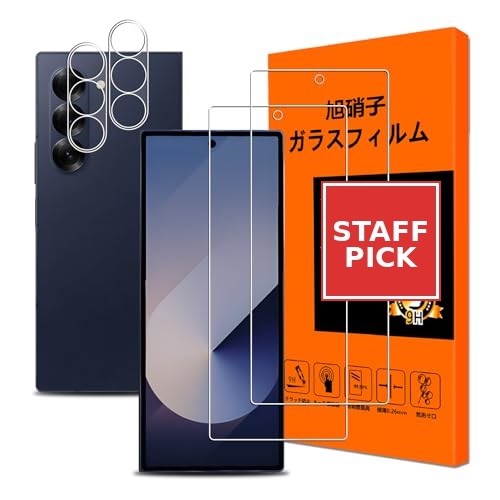 Galaxy Z Fold6 フイルム Galaxy Z Fold6 ガラスフィルム (2枚入) + レンズ保護フィルム (2枚入) Galaxy Z Fold6 保護フィルム ガラス さらさら 強化ガラス 高硬度9H 指紋防止 気泡防止 飛散防止 自動吸着 撥油性 耐衝撃 高透過率 保護フィルム 貼り付け簡単 ...