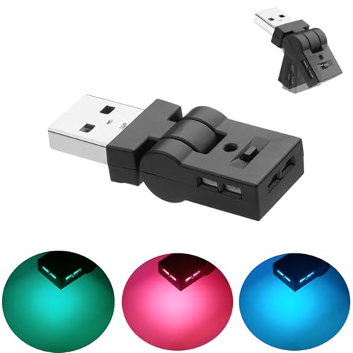usb ライト Type-A LED USB 車内用 アンビエントライト 8色 RGB 調光機能 180°回転可能 イルミネーション 車アクセサリー 自動点灯 簡単取付 USB給電 照射方向切替 高輝度 小型 軽量