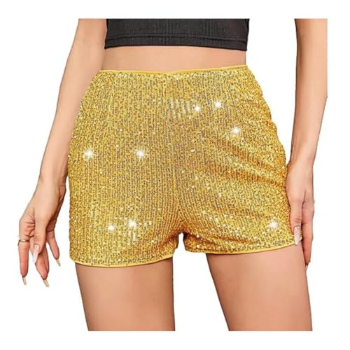 ホットパンツ スパンコール パンツ ハイウエスト ストレッチ ストレート キラキラ パーティー コンサート セクシー キラキラ クラブ カジュアル ゆったり A字型