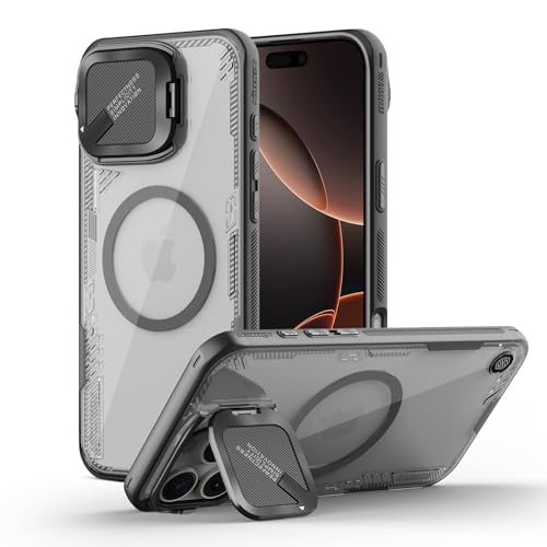 iPhone 16 Pro Max ケース magsafe 耐衝撃 6.9 インチ スマホケース ワイヤレス充電対応 レンズ保護カバー ホルダー ストラップ穴 軽量 (Black, iPhone16 Pro Max) 送料無料