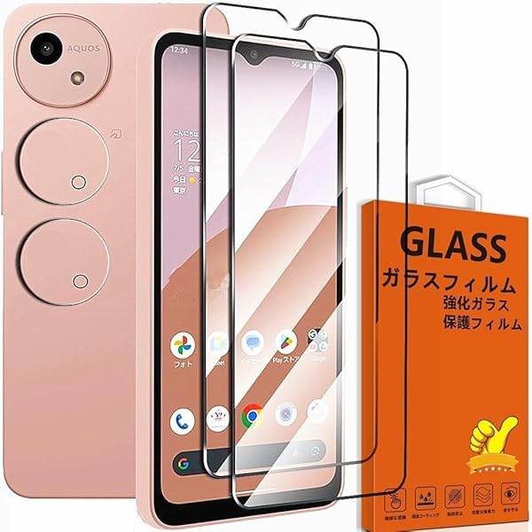 AQUOS wish4 SH-52E / SH-M27 / A402SH フィルム 指紋防止 [2* 強化ガラス + 2* カメラフィルム] 保護フィルム レンズ保護フィルム 指紋認証 カバー 硬度9H 耐衝撃 飛散防止 貼り付け簡単 自動吸着 気泡ゼロ 指紋防止 ラウンドエッジ加工 送料無料