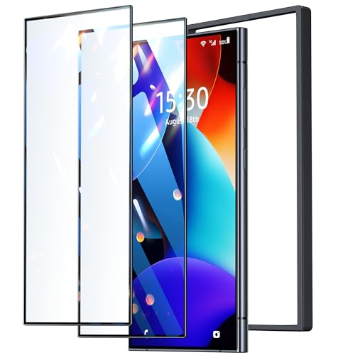 Galaxy S24 Ultra ガラスフィルム Galaxy S24 Ultra 指紋認証対応 9H硬度 強化ガラス 貼り付けキット付き ナノコーティング 飛散防止 2枚入 ギャラクシーS24 Ultra 黒縁あり 送料無料