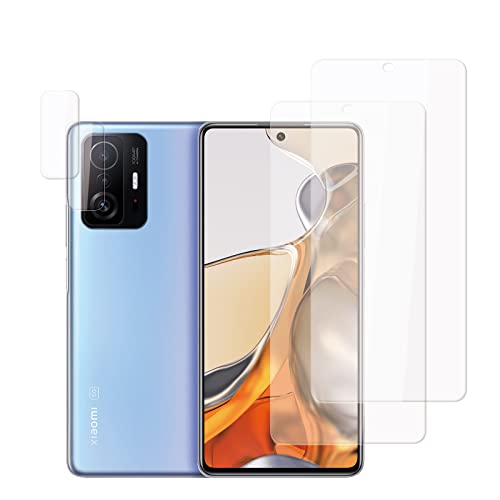 【2+2】 Xiaomi 11T / Xiaomi 11T Pro ガラスフィルム + カメラフィルム 強化ガラス 耐衝撃 指紋防止 気泡ゼロ 自動吸着 貼り付け簡単 Xiaomi 11T / Xiaomi 11T Pro レンズ保護(2枚入)+液晶保護フィルム(2枚)