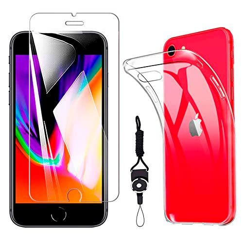 【フィルム+ケース】 iPhone SE3 / iPhone SE 第3世代 ガラスフィルム iiPhone SE3 フィルム 強化ガラス 保護フィルム iPhone SE3 ケース クリア シリコン 透明 TPU ケース (SE3)
