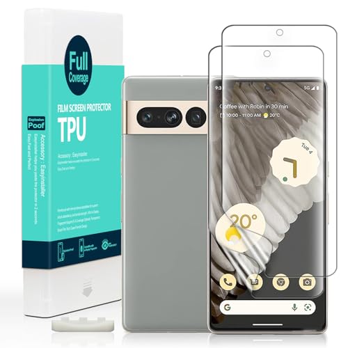 Google Pixel 7 Pro 5G（6.7インチ）フィルム 保護フィルム スクリーンプロテクター フレキシブルTPUフィルム2枚 [指紋読み取り 取り付け簡単] 送料無料