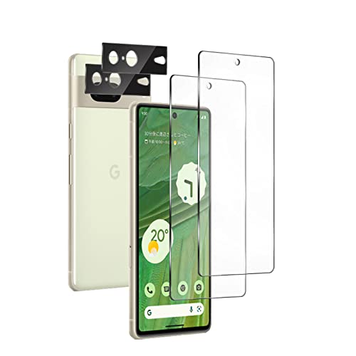 pixel7 フィルム 2枚 + カメラフィルム2枚 [指紋認証対応] グーグルピクセル7 保護フィルム ガラス 9H硬度 耐衝撃 全面保護 指紋防止高光沢 自動吸着 ピクセル7 保護フィルム ラウンドエッジ加工 ケース対応 送料無料
