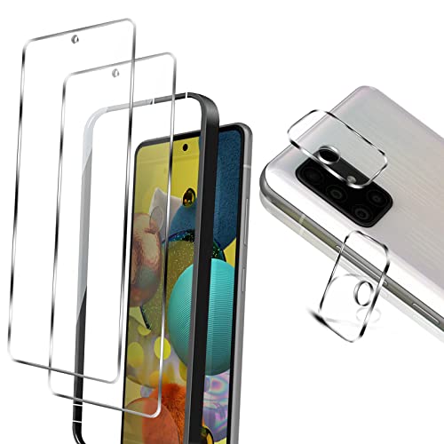 【4枚入り 】 Galaxy A51 5G ガラスフィルム 2枚 + カメラフィルム 2枚 SCG07 SC-54A ガラスフィルム 指紋認証対応 【ガイド枠付き】 全面保護 耐衝撃 硬度9h 貼り付け簡単 気泡ゼロ 指紋防止 ギャラクシーa51 5g 保護フィルム 液晶保護フィルム