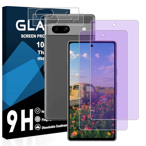 【2枚+2枚】 Google Pixel 7 ガラスフィルム グーグルピクセル 7 保護フィルム レンズフィルム 目に優しい ブルーライトカット 硬度9H 気泡ゼロ 飛散防止 指紋防止 高感度 衝撃吸収 ラウンドエッジ加工