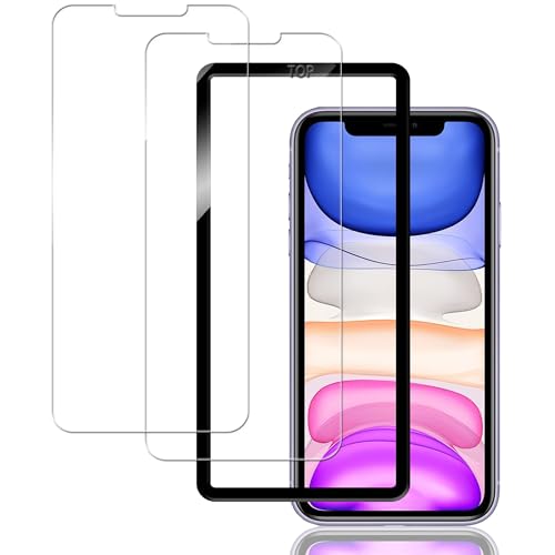 iPhone11 / iPhone XR フィルム (2枚) ガラスフィルム + ガイド枠付き 全面 保護フィルム 強化ガラス フィルム 送料無料