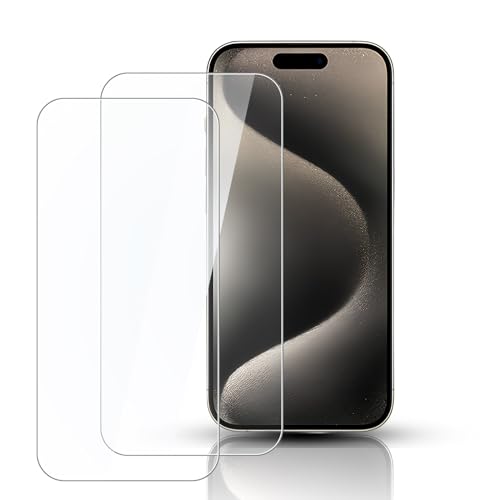 【2枚セット】 iPhone 15/iPhone 15 Pro ガラスフィルム ケースに干渉しない 硬度9H 耐衝撃 高透過率 指紋防止 貼り付け簡単 自動吸着 気泡ゼロ アイフォン 15 / iPhone15プロ (6.1インチ) 保護フィルム