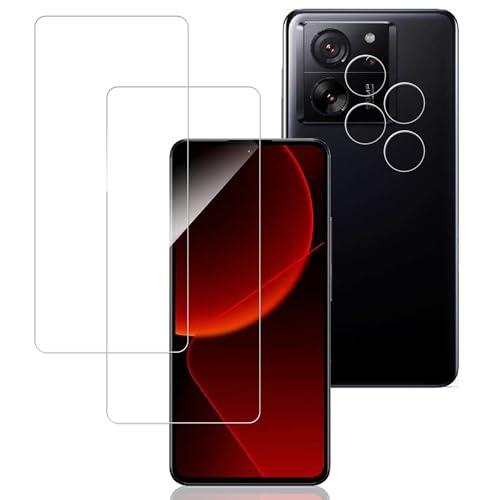 Xiaomi 13T Xiaomi13T Pro フィルム (2枚) ガラスフィルム + (2枚)カメラフィルム 全面 保護フィルム 強化ガラス フィルム カメラ保護 レンズカバー 対応 送料無料