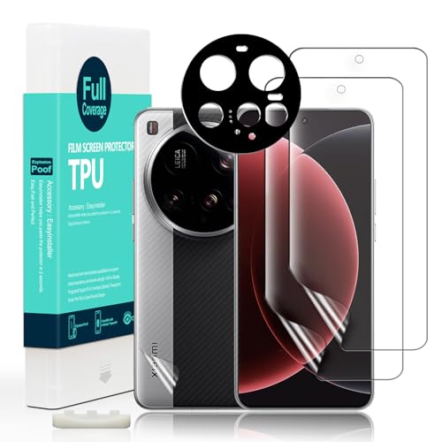 Xiaomi 15 Ultra 5G 保護フィルム TPU 2枚 ハイドロゲルフィルム ガイド枠付き レンズカバー（1枚） 背面シート（1枚） 優れている弾力性と柔軟性TPU素材保護シート 全面吸着 気泡ゼロ 指紋認証対応 超簡単貼り付け 送料無料