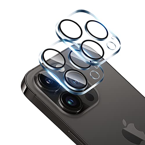 iPhone 14 Pro / iPhone 14 Pro Max カメラフィルム 2枚 指紋認証 対応 アイフォン 14プロ / 14プロマックス カメラ レンズ 保護カバー 強化ガラス カメラ保護フィルム 黒縁取り 露出オーバー防止 硬度9H 対応 iPhone 14 Pro / iPhone 14 Pro Max レンズフィ ...