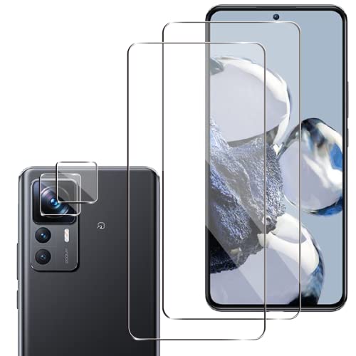 Xiaomi 12T Pro ガラスフィルム + カメラフィルム xiaomi 12t pro ガラスフィルム 2枚 硬度9H 強化ガラス xiaomi12t pro カメラフィルム 2枚 保護フィルム 衝撃吸収 飛散防止 高透過率 指紋防止 撥水撥油 極薄 気泡ゼロ 送料無料