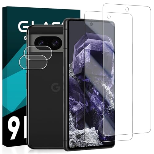Google Pixel 8 フィルム ＋ レンズ保護フィルム (2+2枚入) 強化ガラス 液晶 対応 Google Pixel8 ガラスフイルム 対応 グーグルピクセル8 保護フィルム 3D Touch対応 ケース カバー 高光沢 硬度9H 防指紋 衝撃吸収 高透過率 飛散防止 貼り付け簡単 気泡なし極...