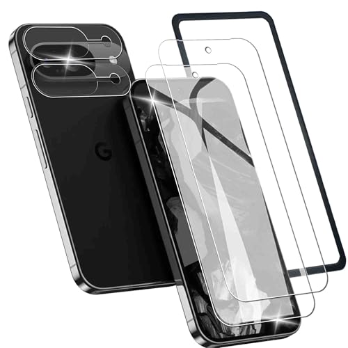 Google Pixel 9 ガラスフィルム 2枚フィルム+2枚レンズ保護+ガイド枠付き ピクセル9 強化ガラス 保護フィルム 気泡防止 貼り付け簡単 指紋防止 撥油撥水 硬度9H 耐衝撃 飛散防止 ラウンドエッジ加工 超薄 送料無料