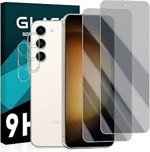 Galaxy S23 覗き見防止フィルム ＋ レンズ保護フィルム (2枚入) 強化ガラス 液晶 ギャラクシーS23 フイルム SC-51D / SCG19 ガラスフイルム 保護フィルム 3D Touch対応 指紋認証対応 ケース カバー 高光沢 硬度9H 防指紋 衝撃吸収 高透過率 飛散防止 貼り付け...