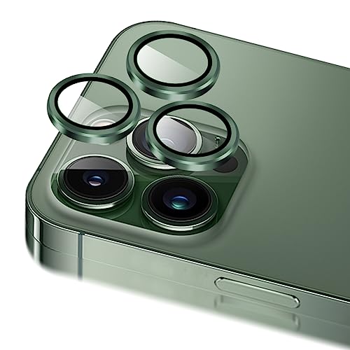 iPhone 13 Pro / iPhone 13 Pro Max カメラフィルム 保護カバー (3個) アルミ合金製 強化ガラス レンズ全面保護 レンズフィルム 強化カメラ保護フィルム 黒縁取り 露出オーバー防止 全面吸着 高透過率 硬度9H スクラッチ防止 飛散防止 指紋・汚れ防止 気泡ゼ ...
