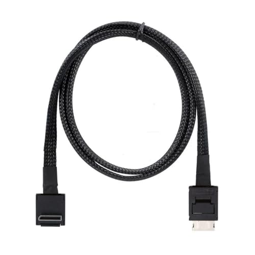SFF-8611 ケーブル OCuLink PCIe PCI-Express 4.0 SFF-8611 4i オス SFF-8611 オス 90度 ダウンアングル データ延長ケーブル 80cm