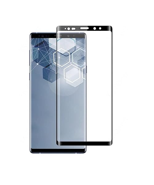 Galaxy Note9 フィルム 2枚 SC01L SCV40 ガラスフィルム 3Dラウンドエッジ加工 ガラス 0.26mm 薄 Sペン および顔認証には影響しません 旭硝子製 硬度9H 気泡防止 高透過率 指紋防止 - Galaxy Note9 保護フィルム (ブラック) 送料無料