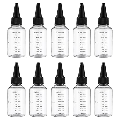 ドロッパーボトル 50ml スポイトボトル 小分け 塗料 目盛り付き 小分けボトル 液体容器 滴瓶 容器 クリアボトル 手芸 アート DIY 接着剤 多用途 10本入り
