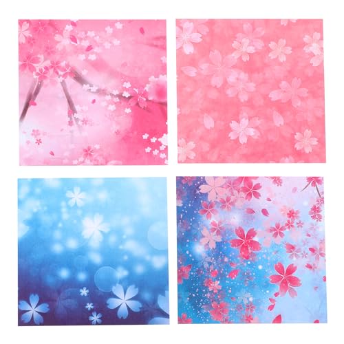 折り紙 DIY紙 両面折りたたみ 紙手 工芸品 折り紙セット 千羽つる 千羽鶴用キット落花 桜 400枚 9.5X9.5cm 正方形 DIY クラフト紙