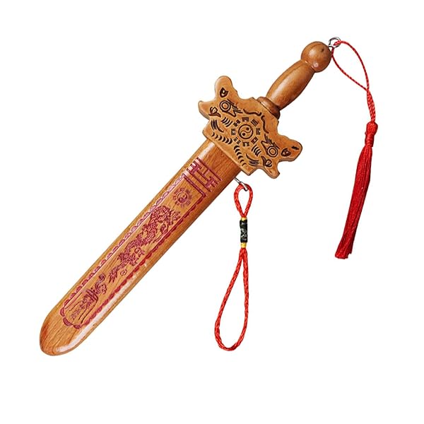 桃木の剣 風水 桃木剣 魔よけ 厄除け 魔除け 邪気 払い 陰陽 お守り桃木剣 刀剣 青龍 お守り 22cm