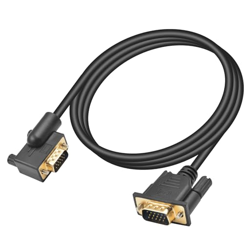 VGA ケーブル1.5m L型 VGA オス オス ケーブル 90 度右向き D-sub15ピンVGA ケーブル RGB SVGAケーブル 1080P 解像度 PC / ノートパソコン / TV / プロジェクタ対応 送料無料