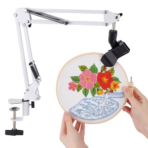 刺繍テーブル スタンドキット ブラック 卓上 360度回転 刺繍枠ホルダー 折りたたみスタンド クランプ 刺繍フープ用 洋裁道具 針仕事 手芸用品 縫製ツール ハンドメイド 手作り