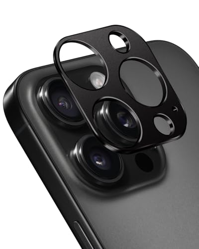 iPhone 16 Pro / iPhone 16 Pro Max カメラ保護 カメラレンズカバー アルミ合金製 アイフォン 16 プロ / 16 プロ マックス対応 カメラフィルム 耐衝撃 キズ防止 指紋防止 一体感溢れ 撮影影響なし Lens Protector iPhone 16 Pro / 16 Pro Max (1枚 ブラック) ...