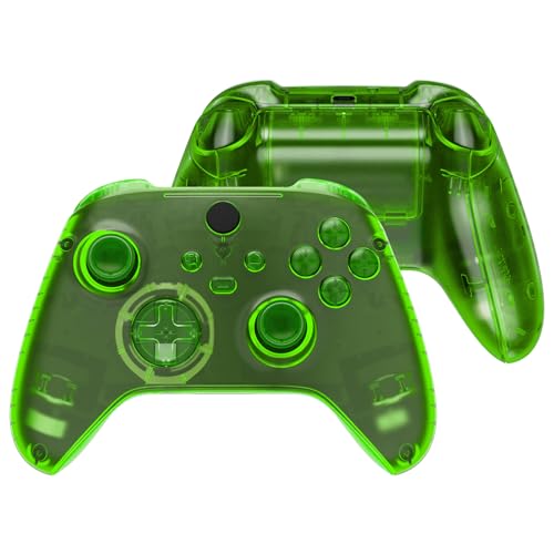 xbox series X&Sコントローラー 対応 フルセット シェルボタン クリア xbox core ワイヤレスコントローラー 対応 交換用 サイドレール グリップ フロント バックプレート カバー-コントローラーは含まれません「クリアグリーン」