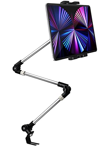 車載 タブレットホルダー 助手席 スタンド シートレールマウント 重型 3セクションアルミニウムアームスタンド 900mmスーパーロングアーム 前席 iPad 携帯電話 ホルダー 360度回転 自由調節 安定性 タブレットとスマートフォン4～13インチ全機種対応 iPad Pro...