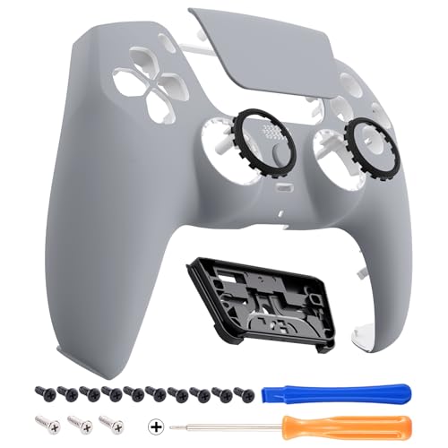 PS5 コントローラー (BDM-010&BDM-020&BDM-030&BDM-040&BDM-050) 対応 交換 フロントシェル タッチパッド PS5 コントローラー 対応 DIY 交換 ハウジングシェル タッチパッドカバー グレー 送料無料