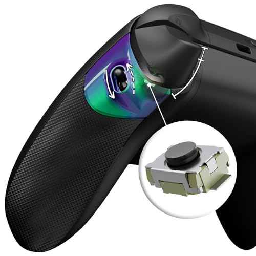 XboxシリーズX & Sコントローラー 対応 Flexor Clickyゴム引きサイドレールグリップトリガーストップキット Xbox Coreコントローラー 対応 ダイヤモンドテクスチャード滑り止め人間工学に基づいたトリガーストッパーハンドルグリップ カメレオングリーンパー ...