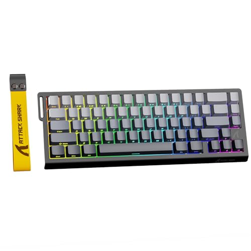 X68HE ラピットトリガー ゲーミングキーボード RT0.01粍 8000hz RGB 有線USB 磁気取り替えっこ 0.125ms引き延ばし ダブル PBTサイドプリントキーキャップ デッド地域合わせる役立つこと 熱っぽい引き替える能力のある (靉靆たる薄墨色)