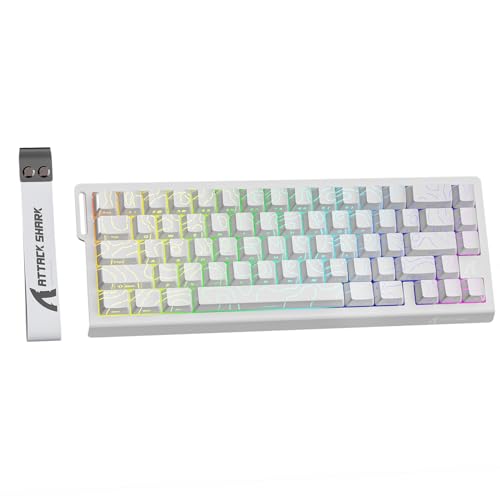 X68HE ラピットトリガー ゲーミングキーボード RT0.01mm 8000hz RGB 有線USB 磁気スイッチ 0.125msディレイ ダブル PBTコンター3.0キーキャップ デッドゾーン調整機能 ホットスワップ可能 (ホワイト)