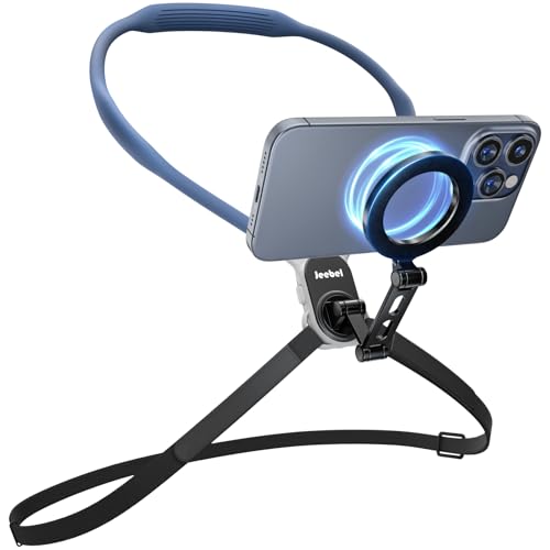 スマホ ネックホルダー 70cm 磁気 マグネット 超強力磁力 スマホ撮影 POV 旅行 登山 徒歩 釣りvlog 多角度調整可能 マグネットシール付き